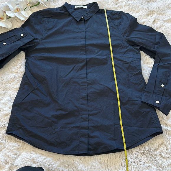 Everlane NWOT Poplin Long Sleeve Button Down Shirt Black Size L - Picture 5 of 8
